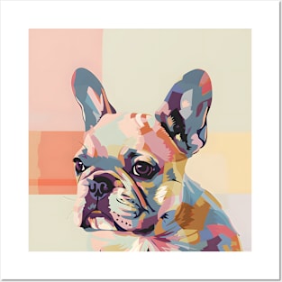 Retro French Bulldog: Pastel Pup Revival Posters and Art